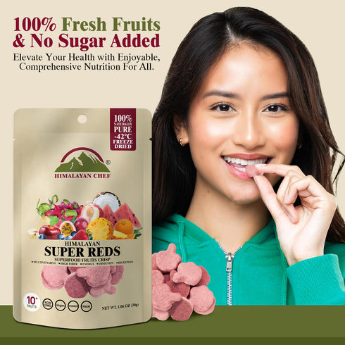 Himalayan Chef Super Reds Freeze-Dried Fruit Crisps - 10 Bags